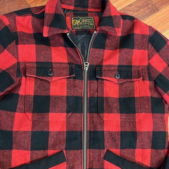 ⭐️ California Spirit 1859 Exclusively for WHO.A.U Plaid Wool Blend Jacket Large - Picture 2 of 6